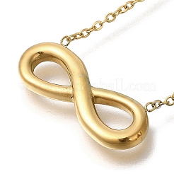 304 Stainless Steel Infinity Pendant Cable Chain Necklaces for Women&nbsp;NJEW-H046-05G