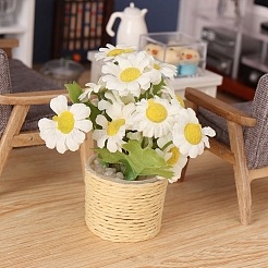 ミニプラスチックデイジー鉢植え植物装飾  ミニチュア盆栽  ドールハウス用  ホームディスプレイの装飾  ナバホホワイト  36x80mm&nbsp;PW-WGEEA12-01