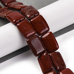天然レッドレインボージャスパービーズ連売り  長方形  18x13.5x5.5mm  穴：1.2mm  約22個/連  15.75インチ（40cm）&nbsp;G-T047-B19-01