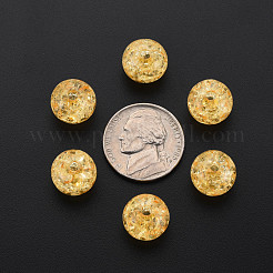 クリアクラックアクリルビーズ  ラウンド  オレンジ  12x11mm  穴：2mm  約566個/500g&nbsp;MACR-S373-66A-N13