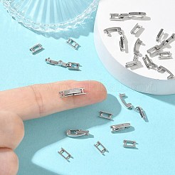 シェグレース真鍮製腕時計バンド留め具  カドミウムフリーと鉛フリー＆ニッケルフリー  長方形  プラチナメッキ  15x4x4mm&nbsp;XGRQ3P066-646P