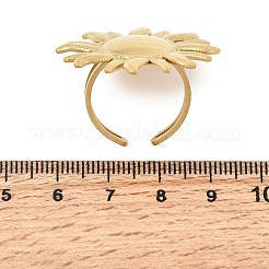 304ステンレススチールカフオープンリング  太陽  ゴールドカラー  usサイズ8 1/2(18.5mm)&nbsp;RJEW-P182-02B-G