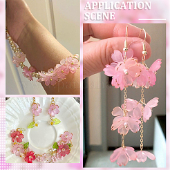 100Pcs 4 Styles Transparent Acrylic Bead Caps&nbsp;OACR-BM0001-09B