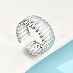 304 Stainless Steel Open Cuff Ring for Women&nbsp;RJEW-U014-05P