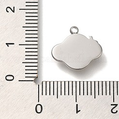 変色防止304ステンレススチールチャーム  星のチャームが付いた雲  ステンレス鋼色  12.5x13.5x2.8mm  穴：1.4mm&nbsp;STAS-P371-102P