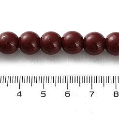 スプレー塗装された合成非磁性ヘマタイトビーズ連売り  ラウンド  暗赤色  10mm  穴：1.4mm  約44個/連  15.75インチ（40cm）&nbsp;G-C248-F01-4mm