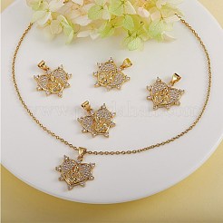 5Pcs Brass Micro Pave clear Cubic Zirconia Pendants&nbsp;ZIRC-SZ0002-54