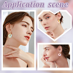 6 Pairs 6 Colors Flower Gradient Color Opaque Acrylic with 304 Stainless Steel Hoop Earrings&nbsp;EJEW-AR00005
