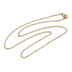 304ステンレススチールアズキチェーンネックレス  カニカン付き  ゴールドカラー  17.7インチ（45cm）  1.5mm&nbsp;X-STAS-O053-11G