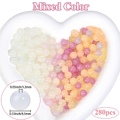 280Pcs Transparent Glass UV Reactive Beads&nbsp;DGLA-PA0001-10B