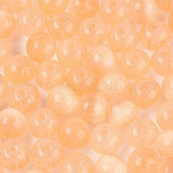 Fgbグレードaドローベンチスタイルガラスシードビーズ  ラウンド  模造キャットアイビーズ  砂茶色  7~7.5mm  穴：1.4~1.5mm  約900個/ポンド&nbsp;SEED-Q040-8MM-15