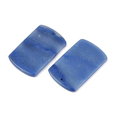 天然ブルーアベンチュリン（染色・加熱）ペンダント  長方形チャーム  40x25x3.5mm  穴：1.6mm&nbsp;G-K354-14B