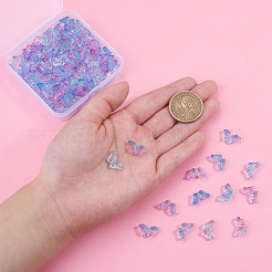 100PCSガラスビーズ  蝶  カラフル  8x15x4.5mm  穴：1mm&nbsp;GLAA-CJ0001-20
