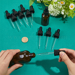 ガラス点滴器セット転送目盛り付きピペット  ブラック  94x22mm  容量：30ml（1.01fl.oz）&nbsp;PH-TOOL-G011-14B