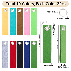 30Pcs 10 Colors Non-Woven Fabric Keychains&nbsp;KEYC-SP0001-65
