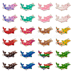 48Pcs 12 Colors Alloy Enamel Connector Charms&nbsp;ENAM-TA0001-60