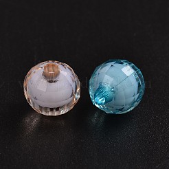 透明なアクリルビーズ  二層ビーズ  多面カット  ラウンド  ミックスカラー  10mm  穴：2mm&nbsp;X-TACR-S086-10mm-M