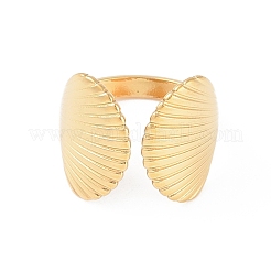 Ion Plating(IP) 304 Stainless Steel Shell Shape Open Cuff Rings&nbsp;RJEW-S418-01G