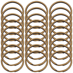 鉄製キーホルダー留め具50個  スプリットキーリング  アンティークブロンズ  30x2.8mm  内径：26mm&nbsp;FIND-SP0005-56AB