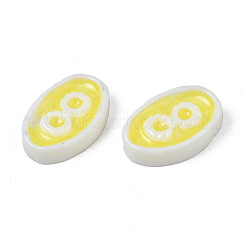 オペーク樹脂カボション  エナメル  無限大で楕円形  きいろ  10x7x2.5mm&nbsp;CRES-S302-59B