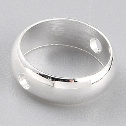 真鍮ビーズフレーム  長持ちメッキ  丸いリング  925銀メッキ  8x2.5mm  穴：1mm&nbsp;X-KK-O133-014B-S