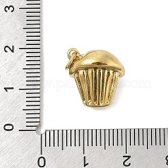 304ステンレスペンダント  18KGP本金メッキ  丸カン付き  ケーキ  14x13.5x10mm  穴：3.5mm&nbsp;STAS-U044-01H-G