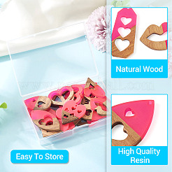 20Pcs 10 Styles Resin and Walnut Pendants&nbsp;WOOD-TA0002-73B