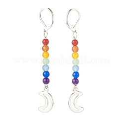 Natural Malaysia Jade with Alloy Charm Long Dangle Leverback Earrings&nbsp;EJEW-JE04910