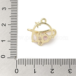 Brass Micro Pave Cubic Zirconia Pendants&nbsp;KK-K371-01G