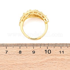 女性用真鍮マイクロパヴェクリアキュービックジルコニア指輪  葉  ラックめっき  カドミウムフリー＆鉛フリー  長持ちメッキ  18KGP本金メッキ  10.5mm  usサイズ6 1/4(16.7mm)&nbsp;RJEW-U047-26G