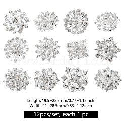 Rhinestone Brooch with Alloy Findings&nbsp;JEWB-WH0020-01