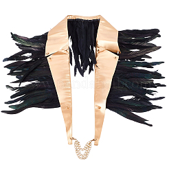 PU Leather Natural Chicken Feather Cape&nbsp;AJEW-WH20067-002