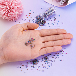 電気めっきガラスビーズ  フラットラウンド  カラフル  2x1.5mm  穴：0.8mm  700個/袋&nbsp;EGLA-TAC0004-03