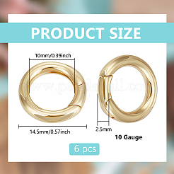 6Pcs Brass Spring Gate Rings&nbsp;KK-BC0014-90