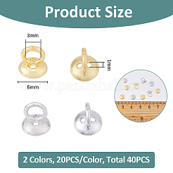 真鍮ペンダントベイル20色2個  半円  プラチナ·ゴールデン  6x6mm  穴：1mm＆3mm  10個/カラー&nbsp;KK-FH0007-77