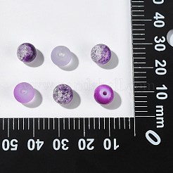 100PCSガラスビーズ  ラウンド  混合スタイル  ビーズジュエリー作り  パープル  8mm  穴：1.3~1.6mm&nbsp;GLAA-CJ0002-02