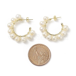 Natural Pearl Beaded Stud Earrings&nbsp;EJEW-JE05113