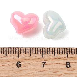 UVメッキ不透明アクリルビーズ  ハート  ABカラーメッキ  ミックスカラー  10x12x8.5mm  穴：3mm  約1305個/500g&nbsp;OACR-G058-16C