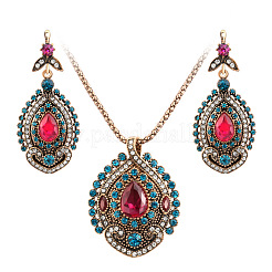 Bohemian Style Alloy with Resin Pendant Necklaces & Hoop Earrings Sets for Women&nbsp;FS-WGF0D9F-01