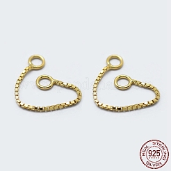 スターリングシルバーベネチアンチェーン925個  ゴールドカラー  30x0.65mm  穴：1mm&nbsp;STER-K171-10G
