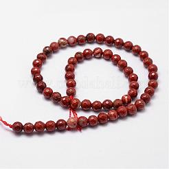 Natural Red Jasper Beads Strands&nbsp;G-D840-50-6mm
