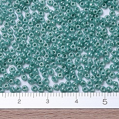 MIYUKIラウンドロカイユビーズ  日本製シードビーズ  （rr435)不透明なターコイズグリーンの光沢  11/0  2x1.3mm  穴：0.8mm  約1100PCS /ボトル  10 G /ボトル&nbsp;SEED-JP0008-RR0435
