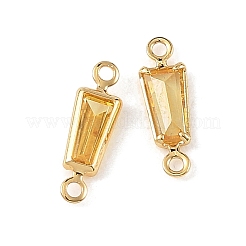 SHEGRACE Brass Pave Cubic Zirconia Trapezoid Connector Charms&nbsp;XGRQ2O758-444C-G