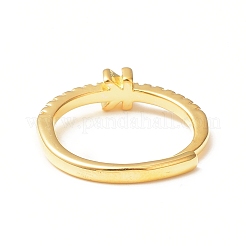 Clear Cubic Zirconia Initial Letter Adjustable Ring&nbsp;RJEW-C052-01G-K