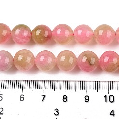 染め加工天然石ホワイトジェイドビーズ連売り  ツートン  ラウンド  ライトコーラル  10x10mm  穴：1mm  約38~39個/連  14.96~15.6''（38~39センチメートル）&nbsp;G-T138-10mm-210-30