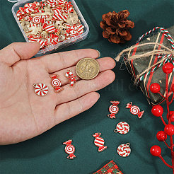 64Pcs 8 Styles Christmas Theme Alloy Enamel Pendants&nbsp;ENAM-CA0001-88