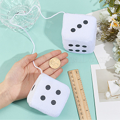 Fur Plush Dice Pendant Decorations&nbsp;HJEW-CN0001-44B