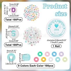 DIY Luminous Flat Round Plastic & Acrylic Beads Bracelet Kits&nbsp;DIY-AR0004-15