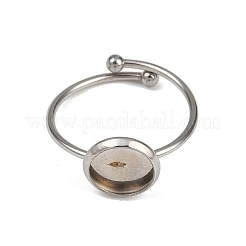 304ステンレススチールカフリング部品  ベゼルカップリングのセッティング  フラットラウンド  ステンレス鋼色  トレイ：10mm  内径：18mm&nbsp;STAS-D372-03P-02