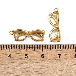 304ステンレスペンダント  イオンプレーティング（ip）  メガネチャーム  18KGP本金メッキ  22x7.5x4mm  穴：1.3mm&nbsp;STAS-Z152-16G
